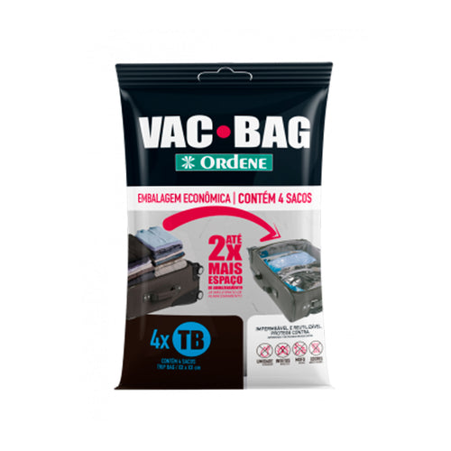 Kit 4 Sacos a Vácuo Organizador Viagem Vac-Bag 60x40 cm