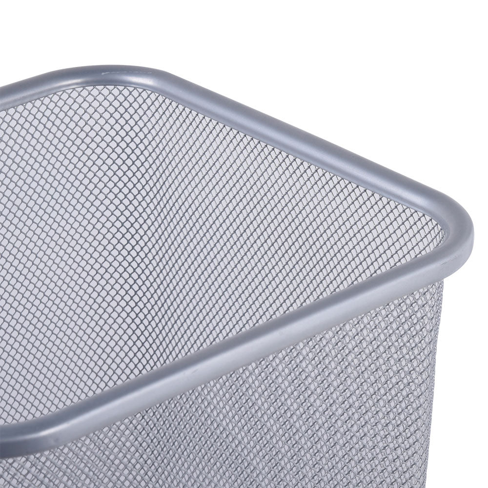 Cesto de Lixo Aramado Quadrado Prata 26x27cm Mai Home