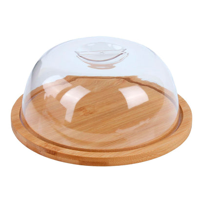 Queijeira de Bambu com Tampa Plástica 19cm Mia Home Nature