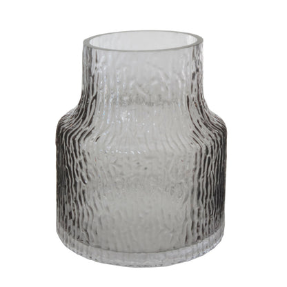 Vaso Decorativo de Vidro Acqua Cinza 16,5x20cm - Mai Home