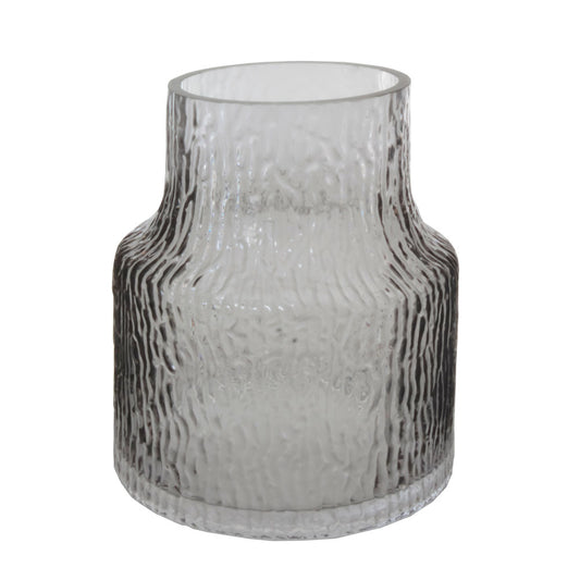 Vaso Decorativo de Vidro Acqua Cinza 16,5x20cm - Mai Home