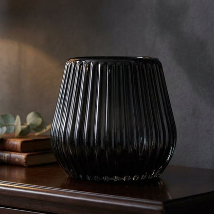 Castiçal em Vidro Fumê Home&Co 6,5cm para Velas Decorativas