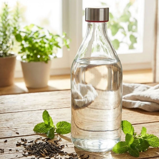 Garrafa de Vidro Home&Co 1L Transparente 25x9x9cm à Prova de Vazamentos