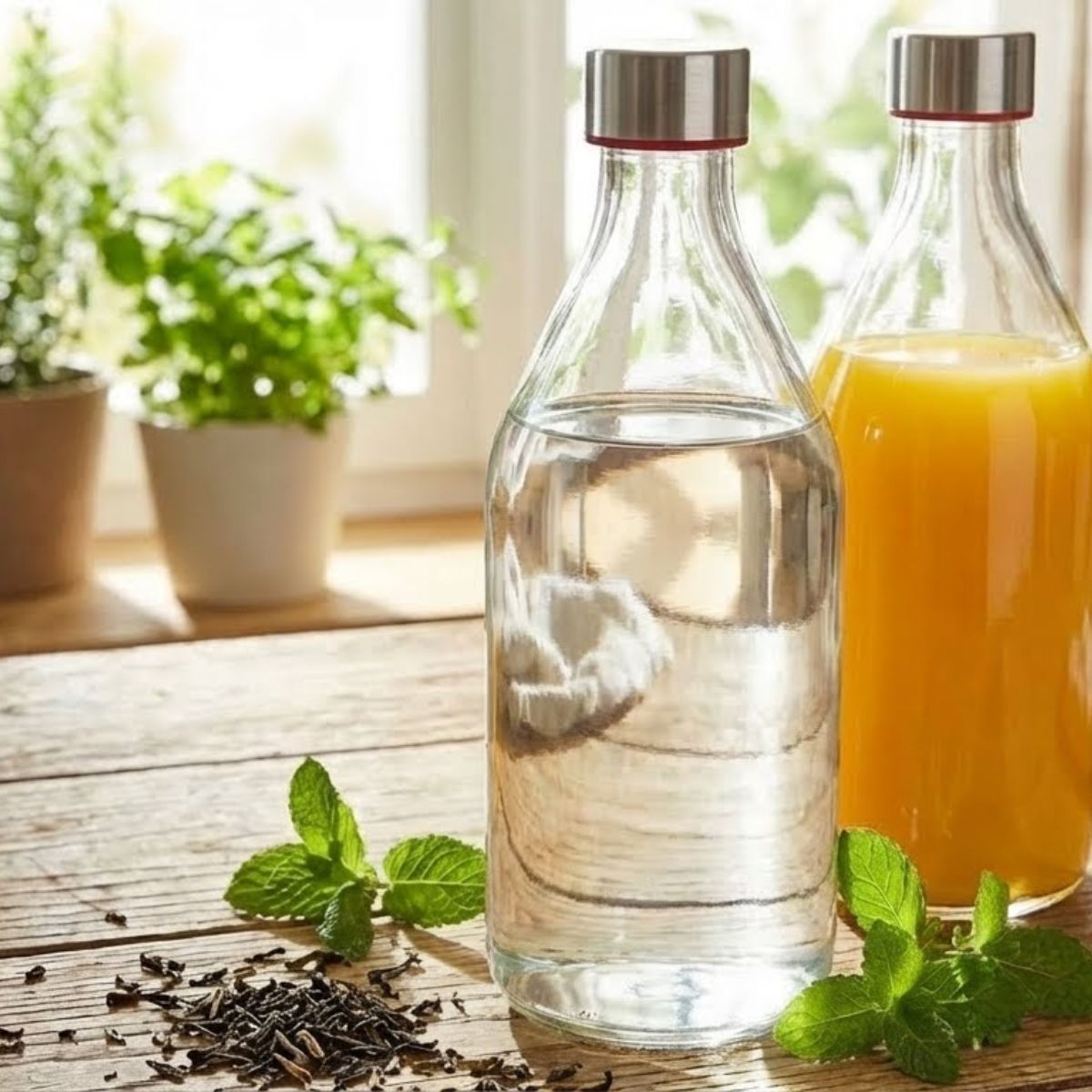 Garrafa de Vidro Home&Co 1L Transparente 25x9x9cm à Prova de Vazamentos