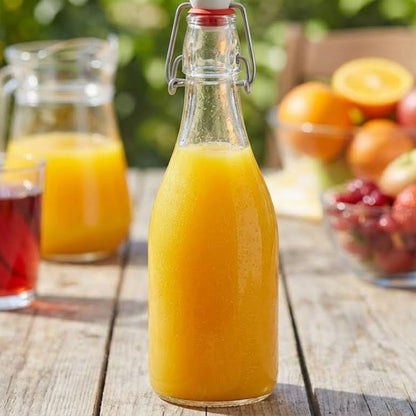 Garrafa de Vidro 500ml Home&Co Transparente com Trava na Tampa