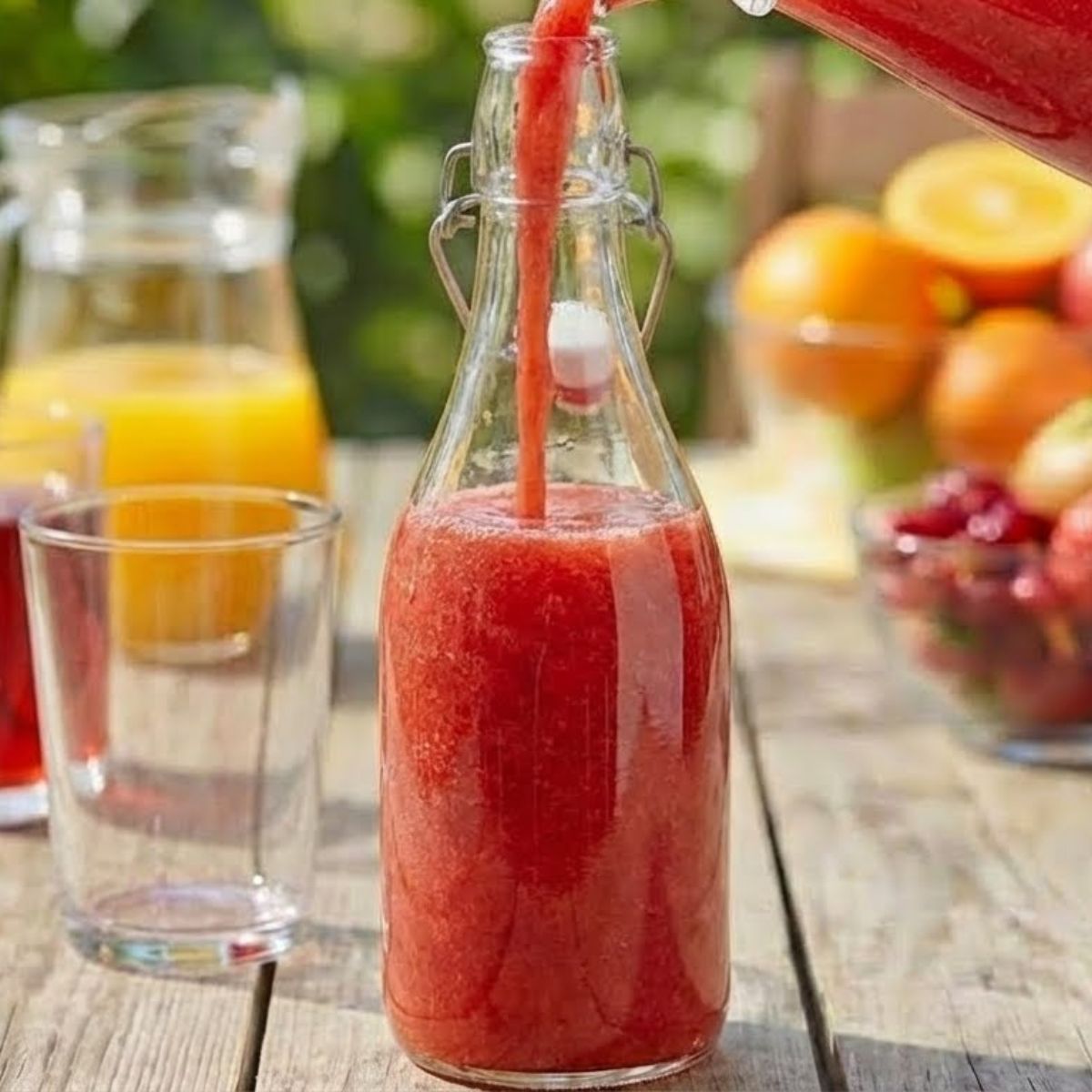 Garrafa de Vidro 350ml Home&Co com Trava na Tampa Transparente