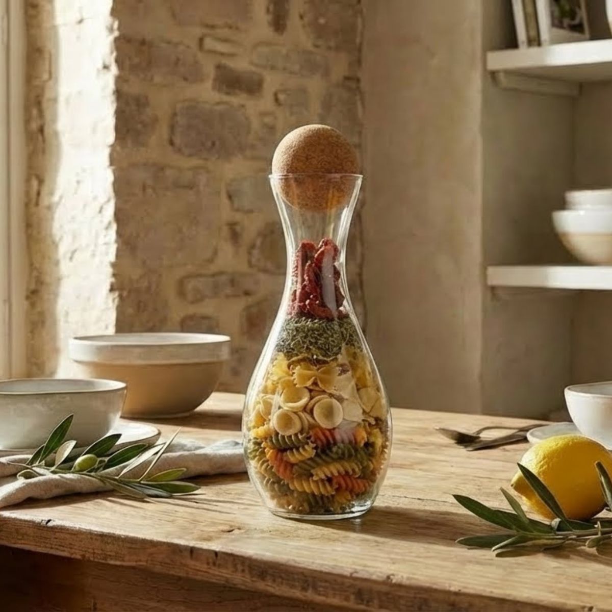 Pote de Vidro Borossilicato 950ml com Tampa de Cortiça Transparente