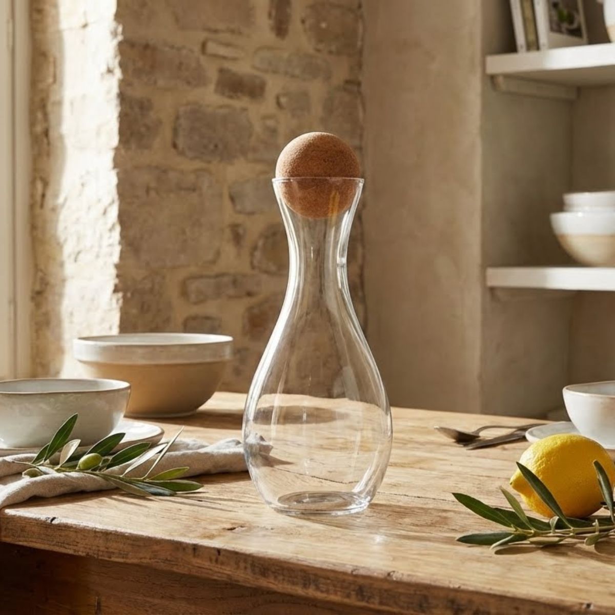 Pote de Vidro Borossilicato 950ml com Tampa de Cortiça Transparente