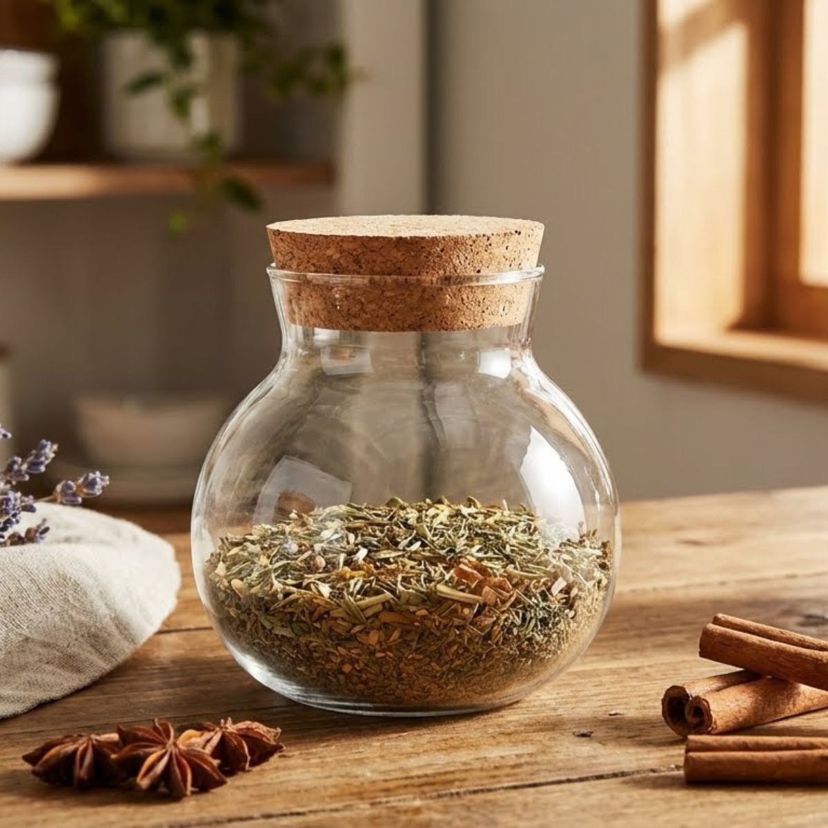 Pote Borossilicato 200ml com Tampa Cortiça Transparente para Alimentos