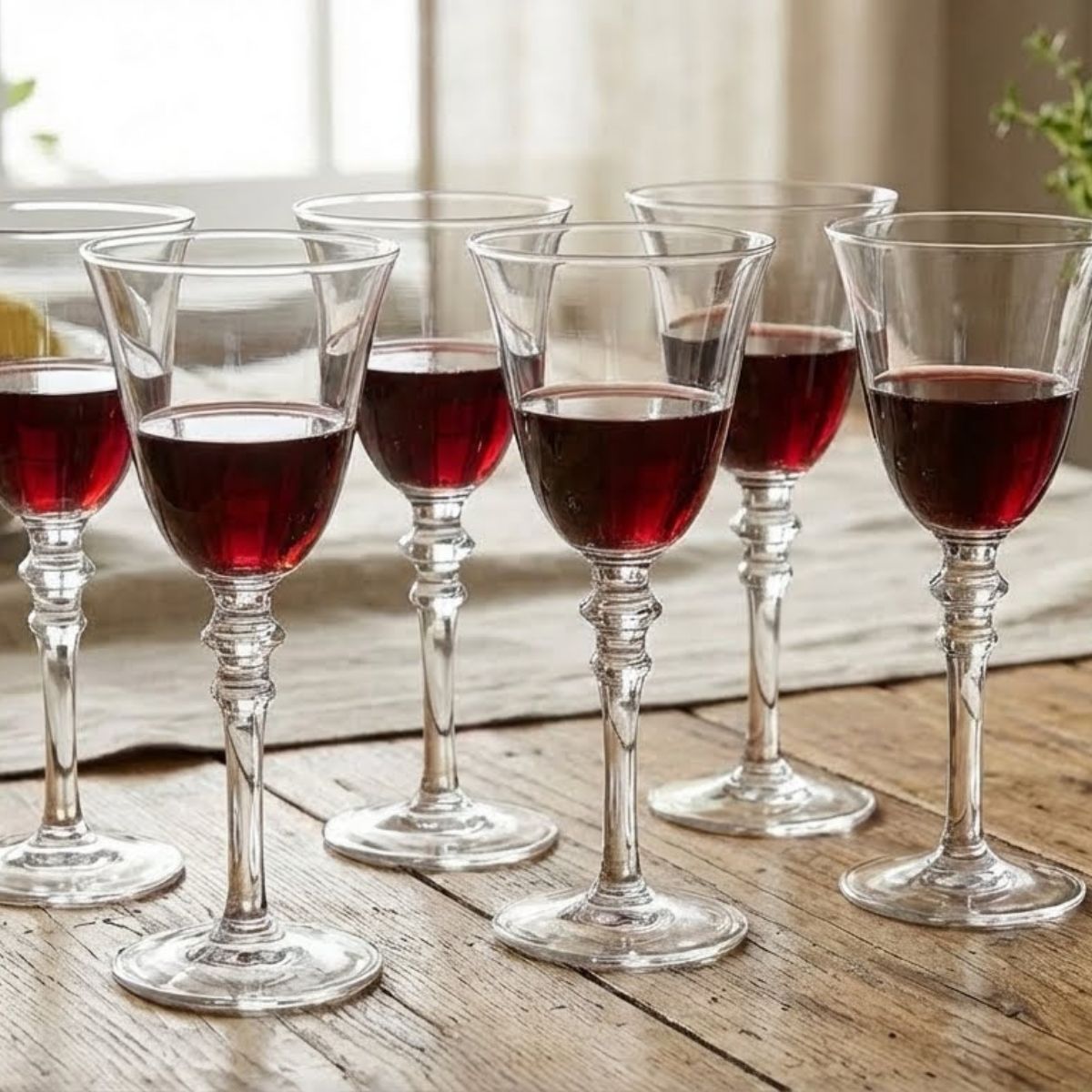 Conjunto 6 Taças de Vinho Tango Vidro 200ml Transparente 19x8cm