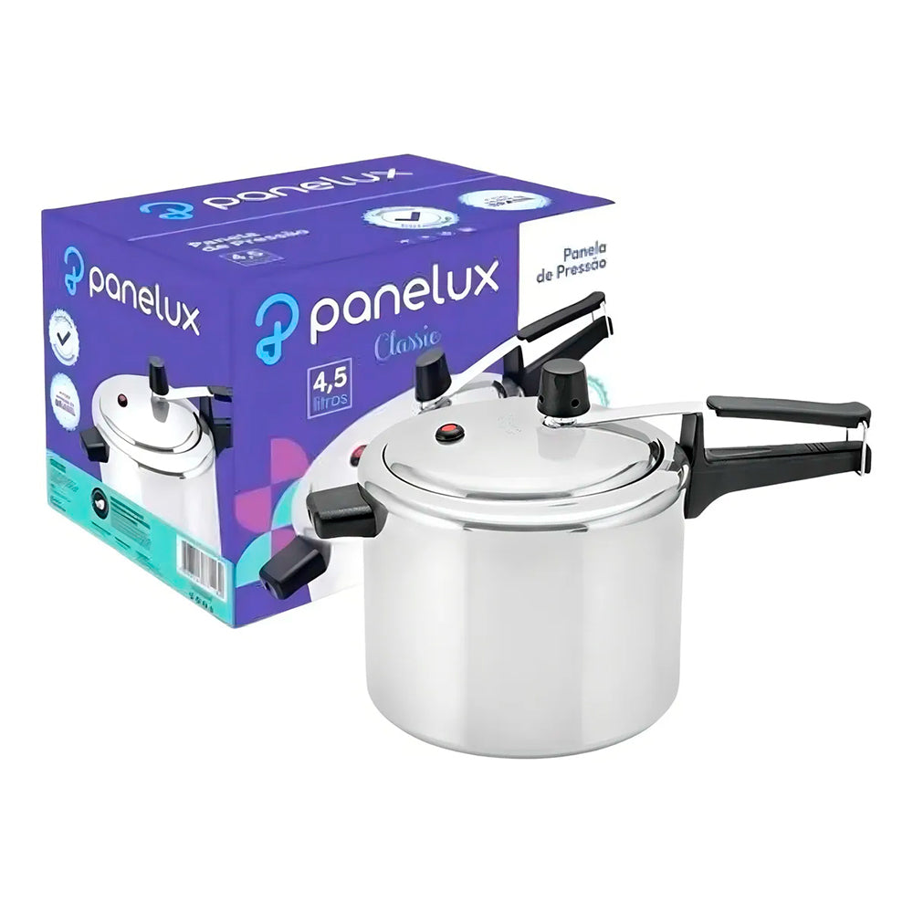 Panela de Pressão 4,5L Alumínio Polido Panelux com Fechamento Interno
