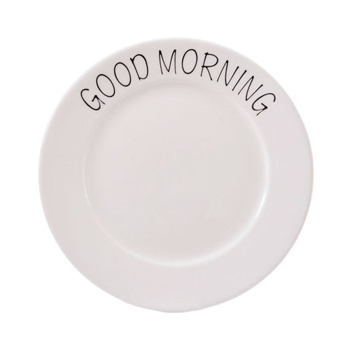 Prato Sobremesa Cerâmica 20cm Tea Good Morning Mai Home
