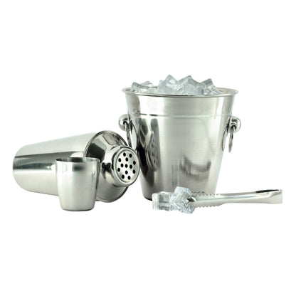 Kit Barman Coqueteleira 500ml Aço Inox Wincy - Balde e Pegador de Gelo