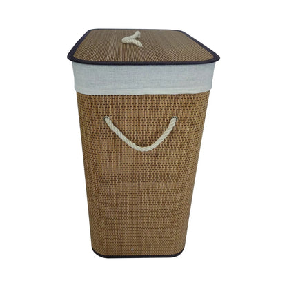 Cesto de Roupa com Tampa e Alça de Bambu Tuut Nature 40L