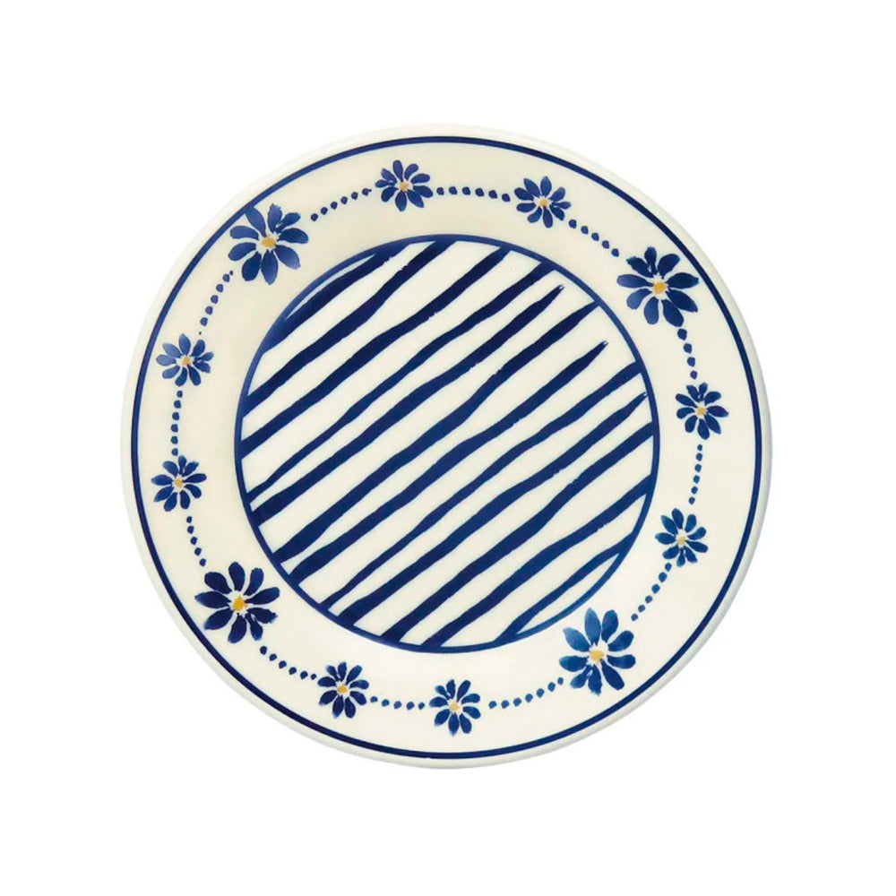 Aparelho de Jantar Chá 20 Peças Donna Margaridas Cerâmica Decorada