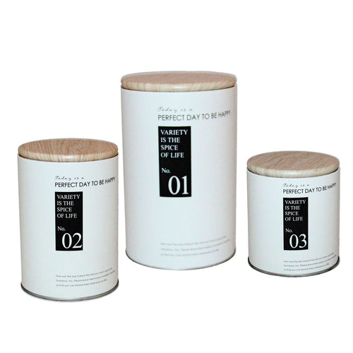 Kit 3 Latas Decorativas de Metal Brancas 450ml 700ml 1000ml Mai Home