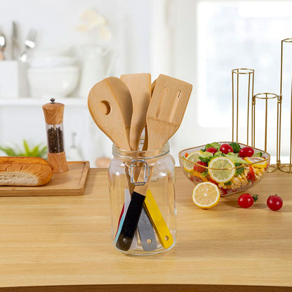 Espátula Reta Vazada de Bambu 30cm Marinho - Mai Home