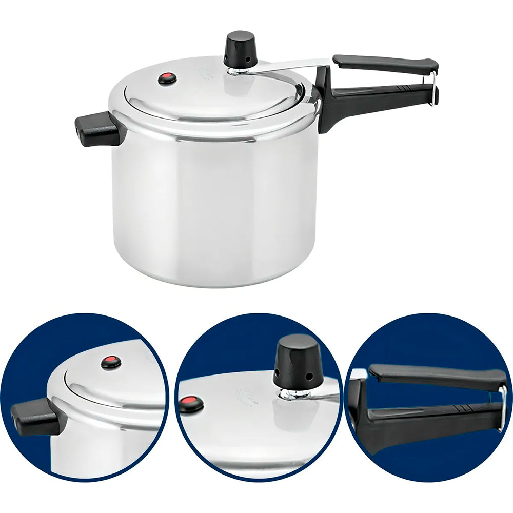 Panela de Pressão 4,5L Alumínio Polido Panelux com Fechamento Interno