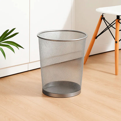 Cesto de Lixo Aramado Redondo 15L Prata Mai Home