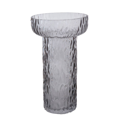 Vaso Decorativo de Vidro Tulipa Cinza 14,5x25cm Mai Home