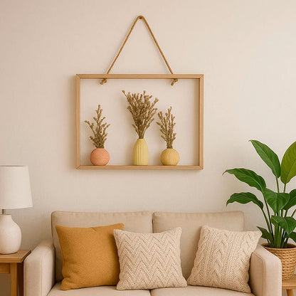 Quadro de Parede Vases Madeira 28x22cm Mai Home Decorativo