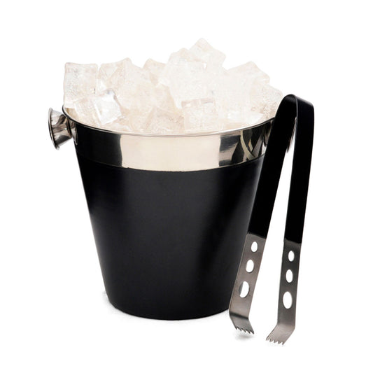 Balde de Gelo 1,5L Aço Inox Preto com Pegador Wincy