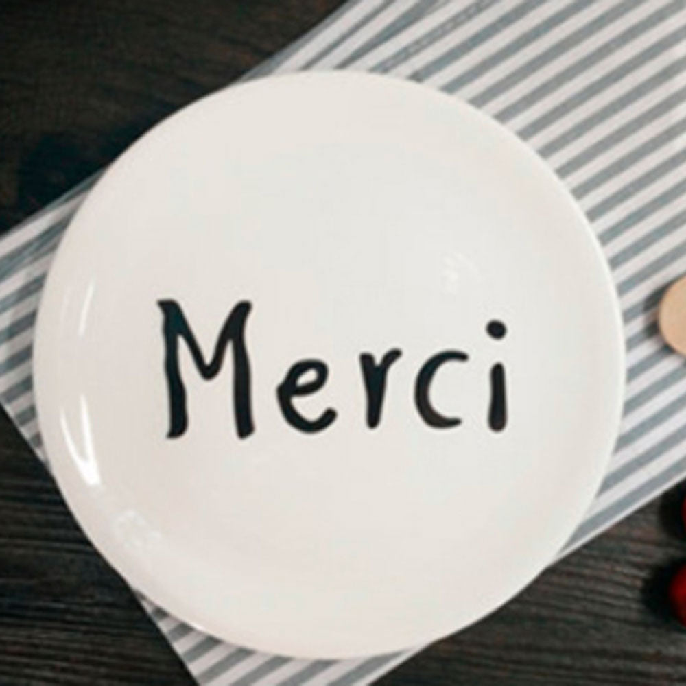 Prato Sobremesa Cerâmica Tea Merci 20cm Mai Home Alta Qualidade