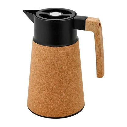 Garrafa Térmica Wincy Oasis 1L Preta com Cortiça para Café e Chá