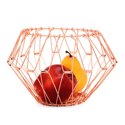 Fruteira Aramada Retrátil 20cm Rosê Gold Mai Home