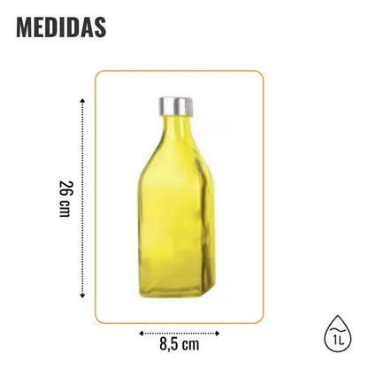 Garrafa de Vidro Scotch 1L Colorida para Água e Sucos - Mega Casa Outlet