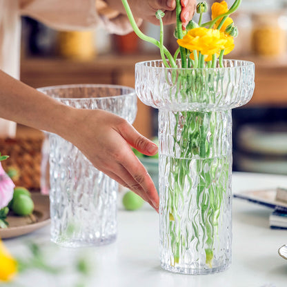 Vaso Decorativo de Vidro Tulipa Cinza 14,5x25cm Mai Home