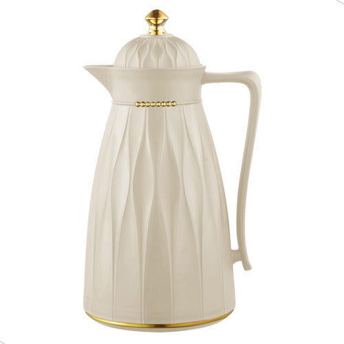 Garrafa Térmica 1L Mega Casa Outlet Bege Claro com Tampa Click