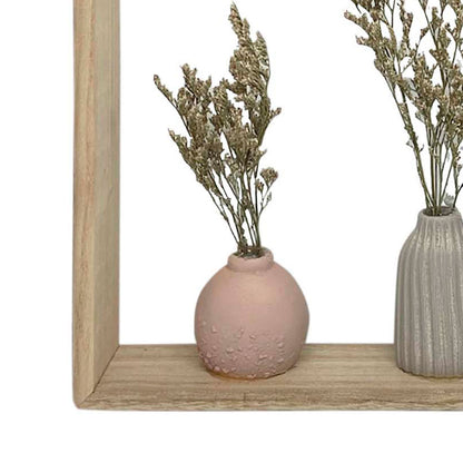 Quadro de Parede Vases Madeira 28x22cm Mai Home Decorativo