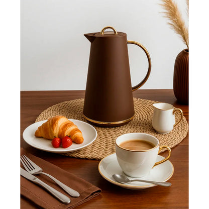 Garrafa Térmica Samira 1L Marrom - Conserva Bebidas Quentes e Frias