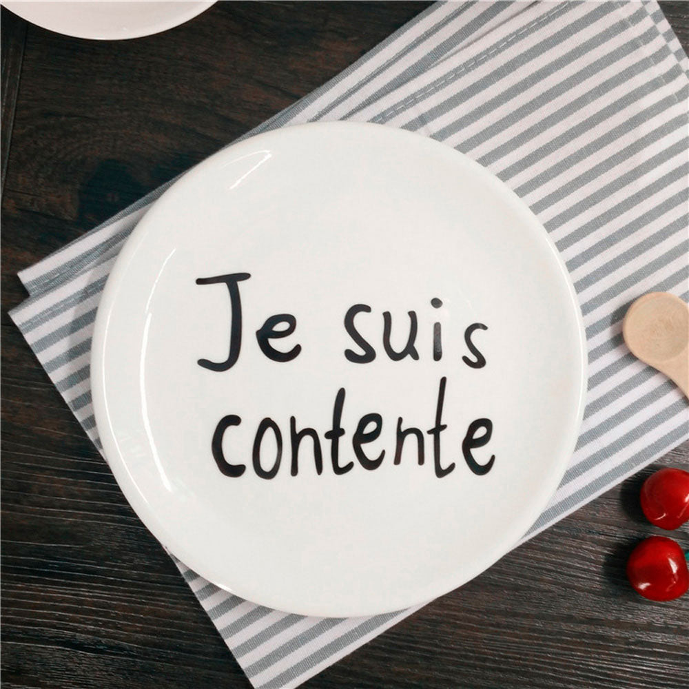Prato Sobremesa Cerâmica 20cm Tea Je Suis Contente Mai Home