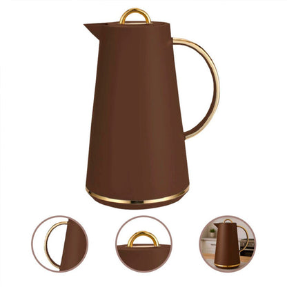 Garrafa Térmica Samira 1L Marrom - Conserva Bebidas Quentes e Frias