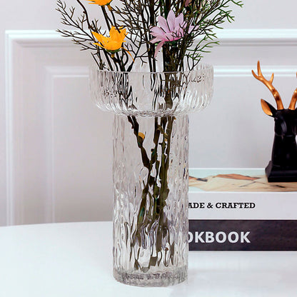 Vaso Decorativo de Vidro Tulipa Cinza 14,5x25cm Mai Home