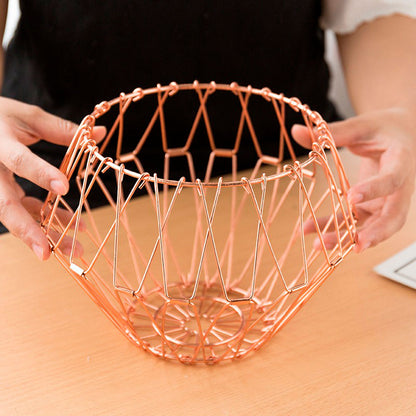 Fruteira Aramada Retrátil 20cm Rosê Gold Mai Home