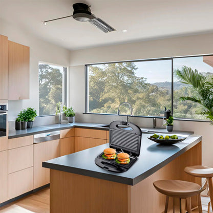 Sanduicheira Grill Elétrica Cuisine SM-SP01 127V - Inox e Antiaderrapante