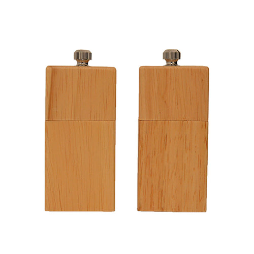 Conjunto Moedor de Sal e Pimenta Mai Home Madeira 4,5x11cm Moagem Ajustável