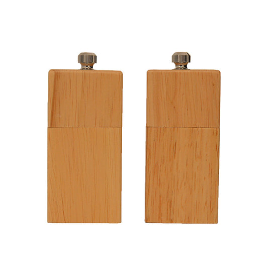 Conjunto Moedor de Sal e Pimenta Mai Home Madeira 4,5x11cm Moagem Ajustável