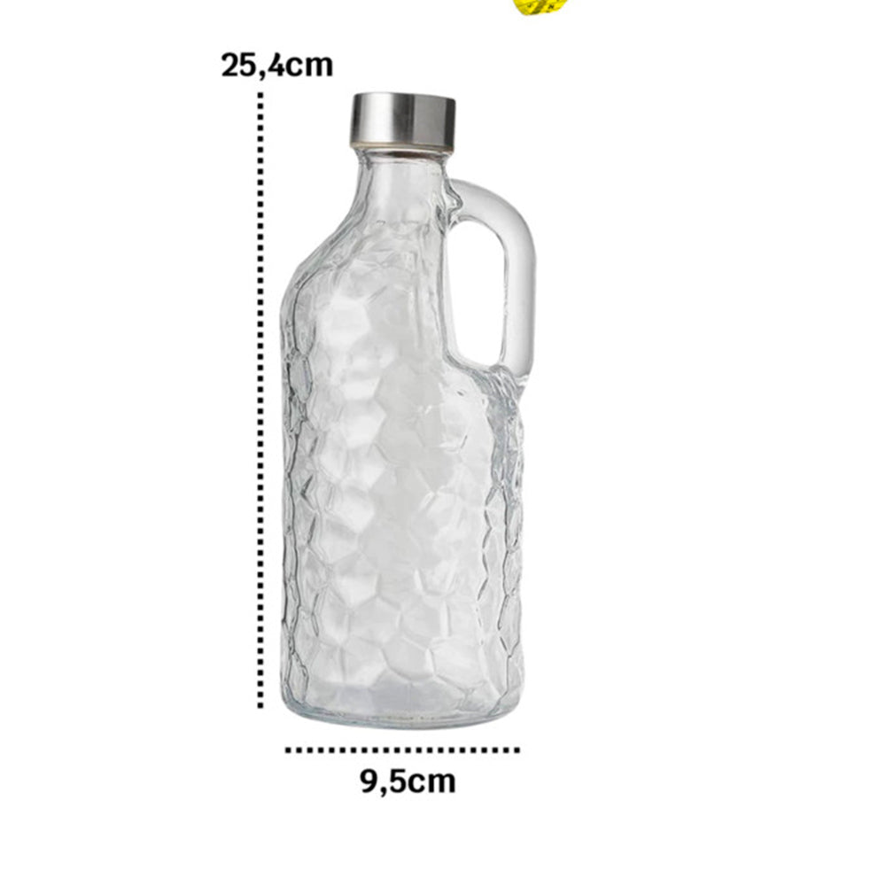 Garrafa de Vidro 1L Effect VD25049 com Alça e Tampa Inox