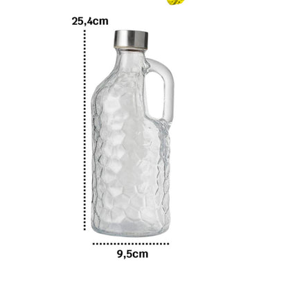 Garrafa de Vidro 1L Effect VD25049 com Alça e Tampa Inox