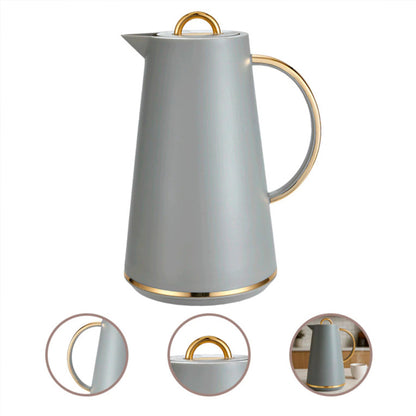 Garrafa Térmica 1L Samira Cinza - Conserva Bebidas Quentes e Frias