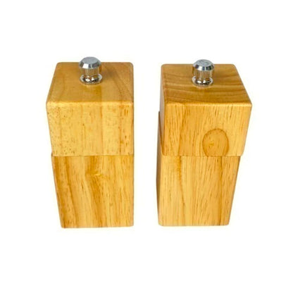Conjunto Moedor de Sal e Pimenta Mai Home Madeira 4,5x11cm Moagem Ajustável