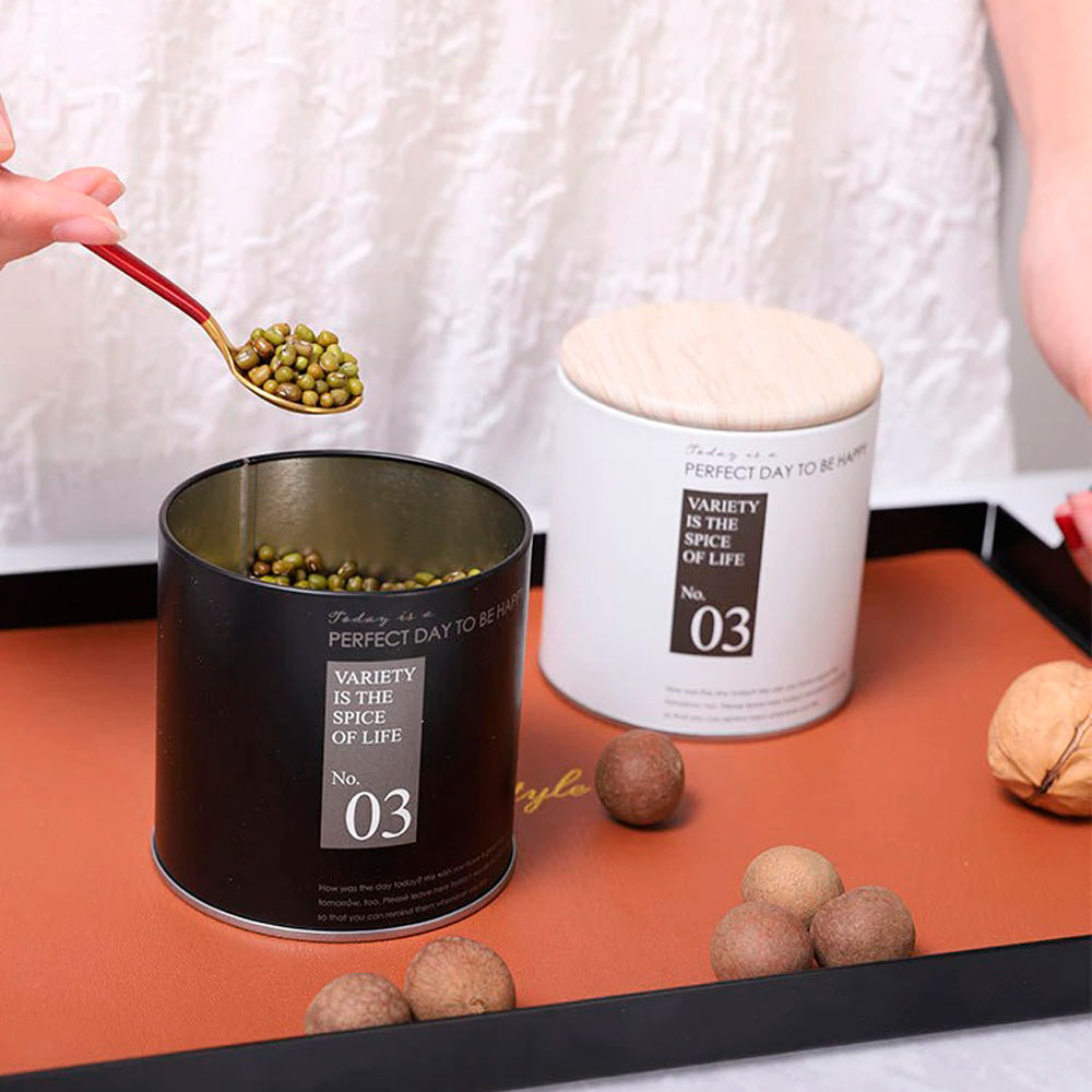 Kit 3 Latas Decorativas de Metal Preto 450/700/1000ml Mai Home